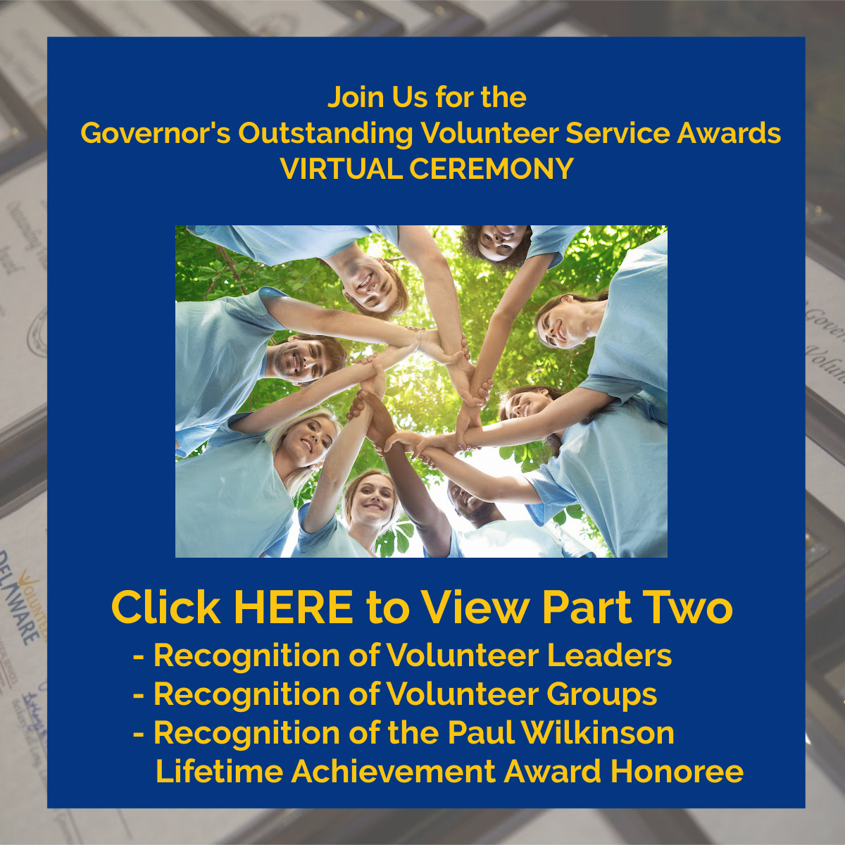 Volunteer Delaware Governor's Outstanding Volunteer Service Awards